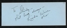 Linda Ware d1975 signed autograph auto 2x5 cut Actress in Film The Star Maker