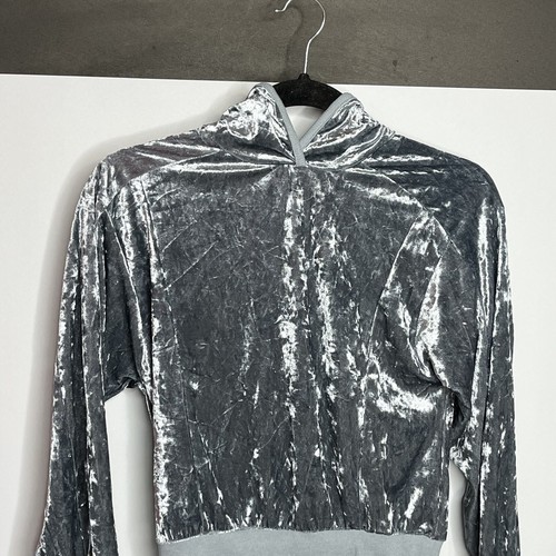 Habitual Girl Girls 12 Blue Marled Crush Velvet Pullover Hoodie Sweatshirt - Picture 2 of 9