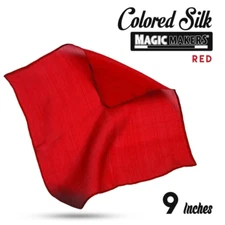 9” Inch RED MAGIC SILK Scarf Handkerchief Magicians Trick Prop 100% Clown Hanky