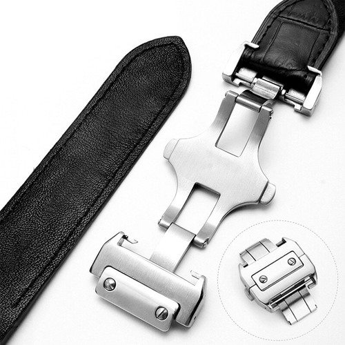 High Quality Genuine Leather Watch Straps Mens Band Fits Cartier Santos 20/23mm - Picture 5 of 19