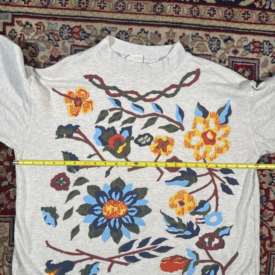 Sudadera Vintage Años 80 90 Haband For Her Flor Talla Grande De Colección Foto 2 de 4