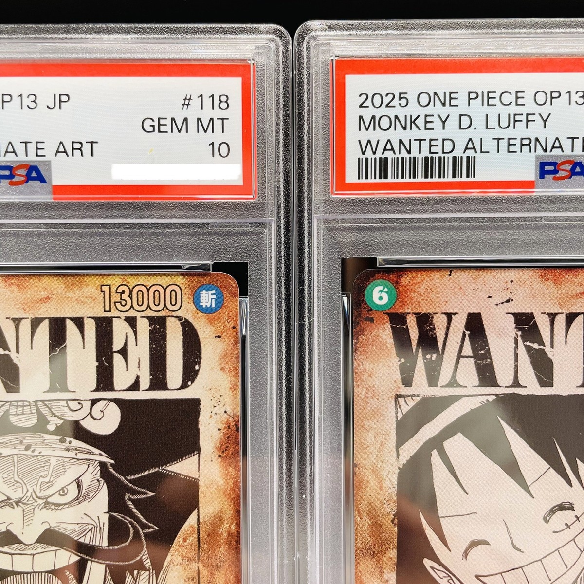 PSA 10 Luffy Ace Sabo Roger OP13 SEC SP Wanted 4 Set One Piece