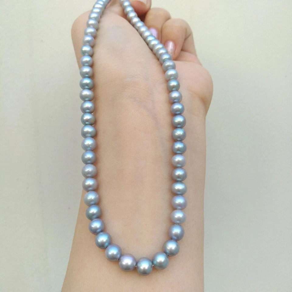 Collar de perlas grises genuinas 19 pulgadas AAAA 8-9mm Mar del Sur Foto 2 de 4