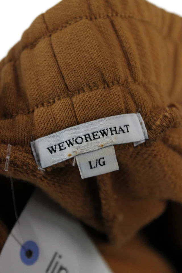 Pantalones deportivos We Wore What unisex marrón con cordón de algodón talla L Foto 4 de 4