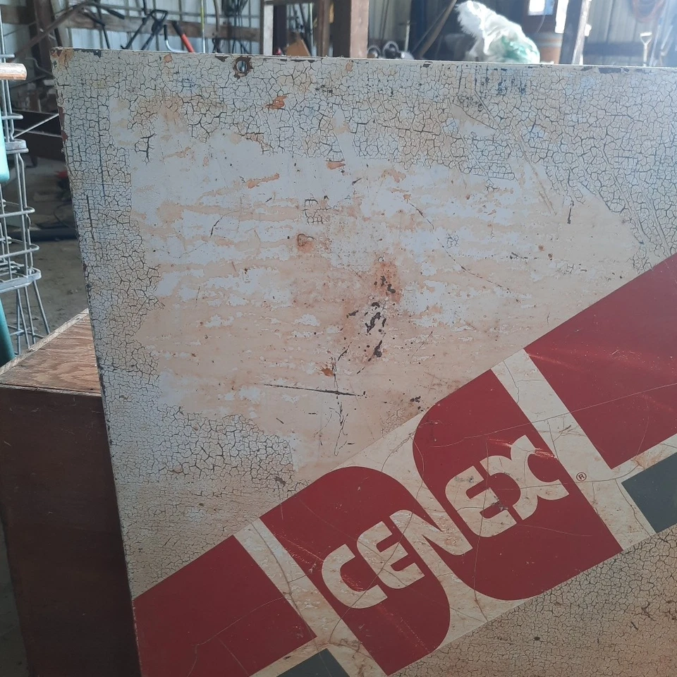Винтажная оригинальная расписная вывеска Cenex раскрашенные меры 30 x 24 дюйма коллекционная - Изображение 3 из 4