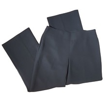 Talbots Wide Leg Trouser Dress Pant Black Flat Front Heritage Mid Rise Office 12