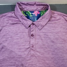 Birdie Bound Golf Polo Shirt Mens 3XL Purple Short Sleeve Performance Athleisure