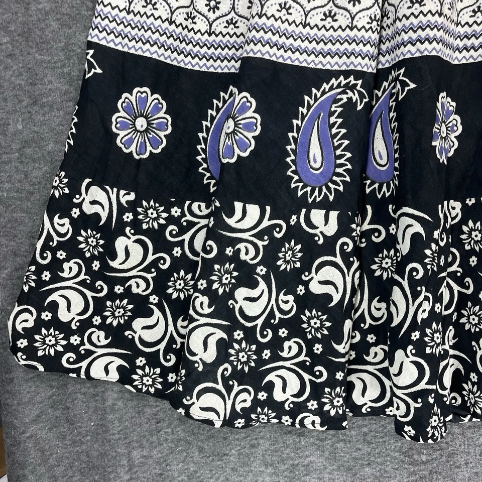 Falda envolvente midi boho hippie hecha a mano talla libre India cachemira algodón floral Foto 4 de 4