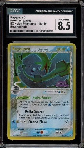 Pokemon Rayquaza EX Holon Phantoms Reverse Holo Rare #16 CGC 8.5