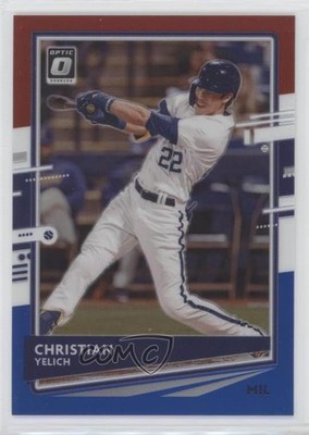 2020 Panini Donruss Optic Red White & Blue Prizm /150 Christian Yelich #129 0cv3