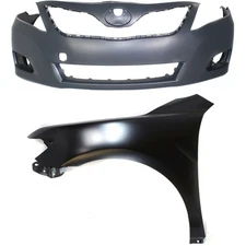 5211933966, 5380206120 CAPA Bumper Covers Fascias Set of 2 Front for Camry Pair