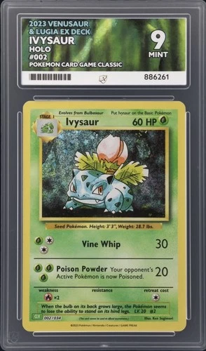 ACE 9 Ivysaur Classic Collection 002/034 Ace Label Graded Card UK SELLER