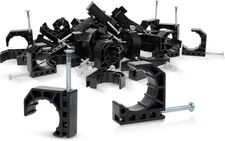 (Pack of 50)  Black Color Half Clamp Fixture, J-Hook with Nail for 3/4" PEX Tubi