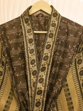 Pure Silk Brown-Beige kimono Long Robe Gown Girl's Woman Silk Kimono KMO5477