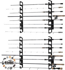 Wall/Ceiling Mount Fishing Rod Rack 2pcs Holds Up to 9 Rods Organizer