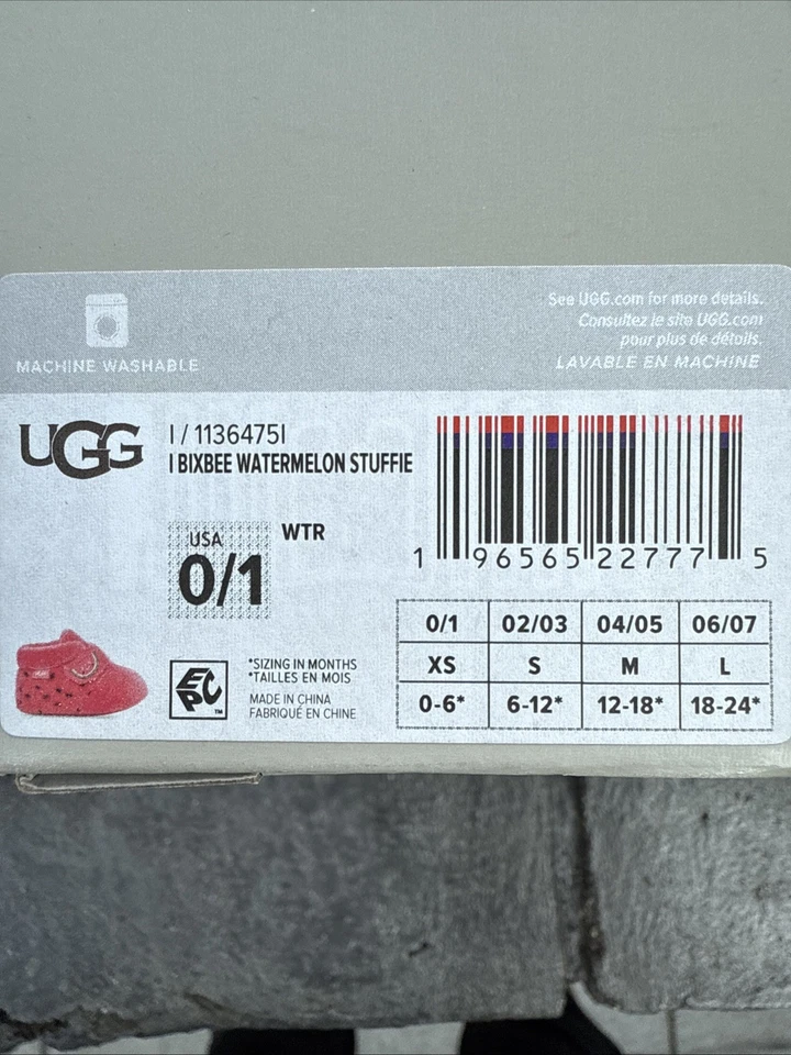 Zapatilla infantil UGG-Baby Bixbee sandía - XS 0-6 meses venta al por menor $65 Foto 3 de 4