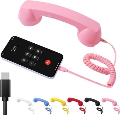 Type-C Retro Telephone Style Landline Handle Receiver, Telephone Handset