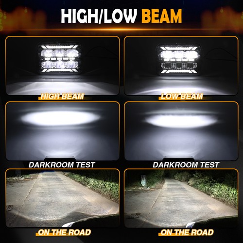 Pair For Chevy Express Cargo Van 1500 2500 3500 7x6 5x7 LED Headlights Hi/Lo DRL - Picture 3 of 9