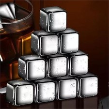 4/6/8/12 Pcs Stainless Steel Ice Cubes Set Reusable Chilling Stones for Whiskey
