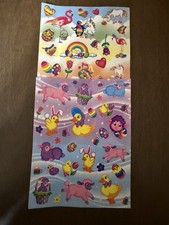 Vintage Lisa Frank Easter Stickers Penguin Markie Unicorn Flamingos S235 S232