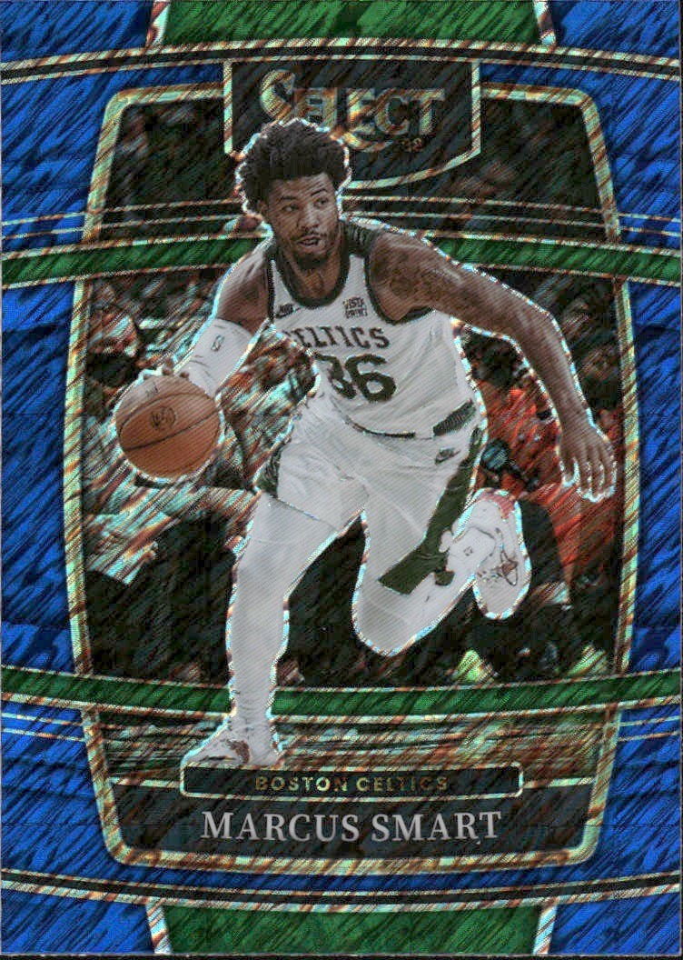 2021-22 Panini Select #32 Marcus Smart Blue Shimmer Prizms
