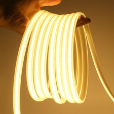 COB LED Strip Lights 220V Mains Plug In Flexible Tape Rope Light IP67 Waterproof