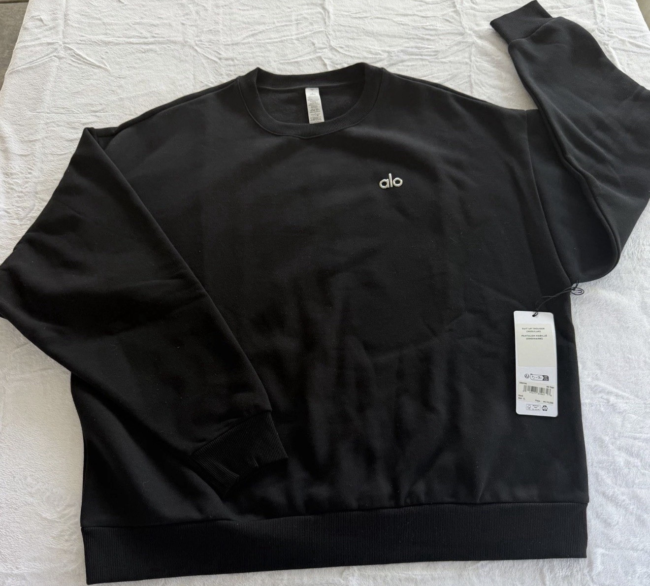 alo Black Pullover Sweatshirt Crew Neck Logo Long Sleeve | eBay