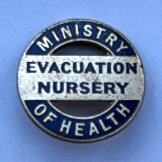 Ministry of Health Evacuation Nursery Enamel Badge Pin Red Cross