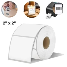 2"x2" Direct Thermal Labels Square 700/Roll for Thank You Stickers QR Code Decal