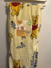 Disney Winnie The Pooh Piglet Twin Plush Blanket 60x90 Flowers Summer NEW