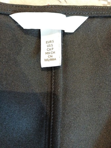 H& M Ladies Plain Black Long Sleeve Dress With Stretch. Scoop Neck UK S L33" - Picture 4 of 4