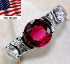 2CT Heat Treated Rubellite Tourmaline 925 Sterling Silver Silver Ring Sz 7 L1-2 — photo 1