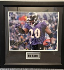 Ed Reed Autographed Signed Framed 16x20 Ravens Photo Online Authentics COA