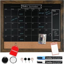 Chalkboard Calendar  Bulletin Board 18 x 24 in Rustic Easy-Clean Calendar