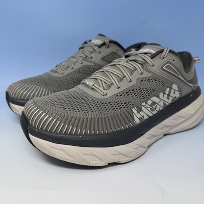 Hoka One One Mens Bondi 7 Running Shoes Sneakers Gray Sz 10 M (D) Men s