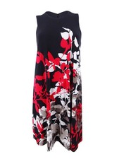 DKNY Women's Printed Matte Jersey Dress (2, Black Multi) 802892549533