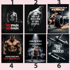 Motivational Gym Fitness Workout Quote Poster, Bodybuilding Wall Art