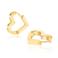 Gold Heart Earrings for Women 18K Gold Plated Heart Studs Earrings Gift 15MM