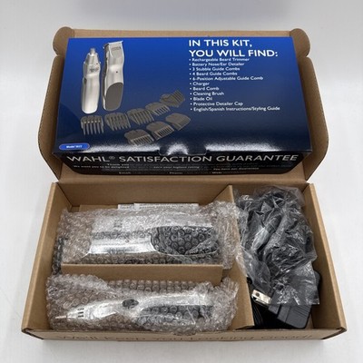 Wahl Groomsman 05622 Rechargeable Beard Mustache Hair Nose Trimmer, Black ~ NEW