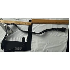 Black Braided Leather Belt Unisex Casual Fashion Accessory