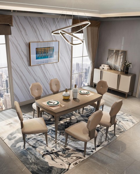 Garnitur Komplett Set Esstisch 4 StüHle Esszimmer Gruppe Holz Tisch Tische 5Tlg-image