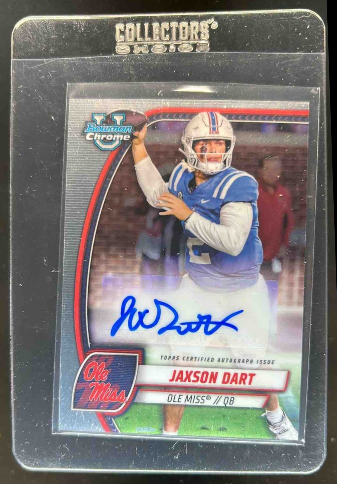 2024 Bowman Chrome U Jaxson Dart Prospect Auto #PA-JDA Rebels