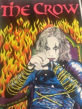 Vintage 1995 The Crow Brandon Lee 1682 Black Light Poster  on 23x 35