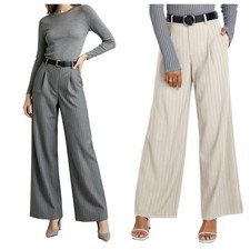 Polyester Wide Leg Trousers for Women High Waist Loose Fit Spring to Winter