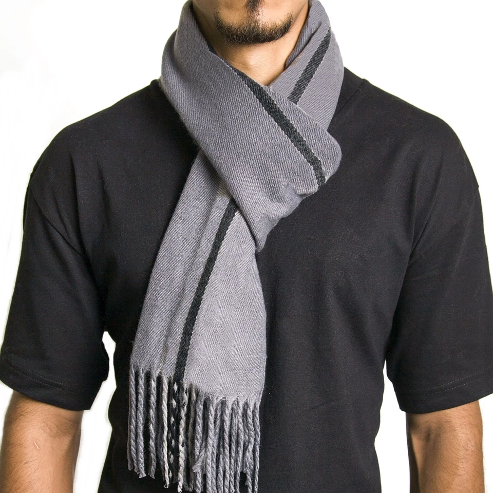 Alpine Swiss Mens Plaid Scarf Soft Winter Shawl Lightweight Cold-Weather Gear - Image 3 of 4