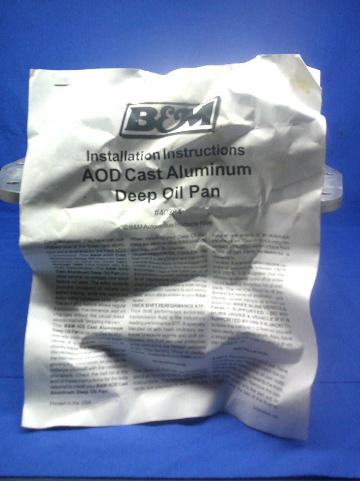 Vintage NOS B&M Racing Aluminum Deep Transmission Pan Ford AOD AODE 4R70W