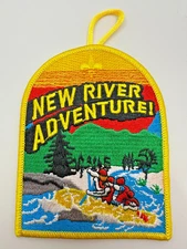 New River Adventure Patch BSA Whitewater Rafting Camp High Adventure Yellow Bdr