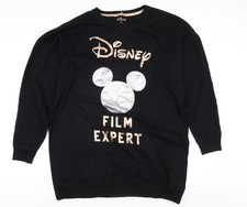 Womens UK S Regular Disney Black Pullover Sweatshirt