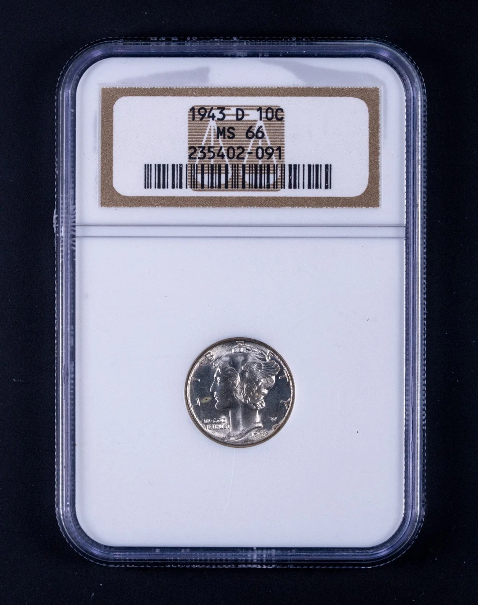 MS 66 Graded 1943 Year Mercury Dimes (1916-1945) for sale | eBay