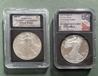 Set of 2 $1 American Silver Eagle PF 70 Graded NICE! RARE